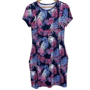 Columbia PFG Womens Dress Size Small Midway Bay ll Leaf Print Short Sleeve